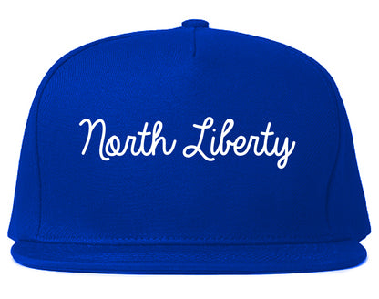 North Liberty Iowa IA Script Mens Snapback Hat Royal Blue