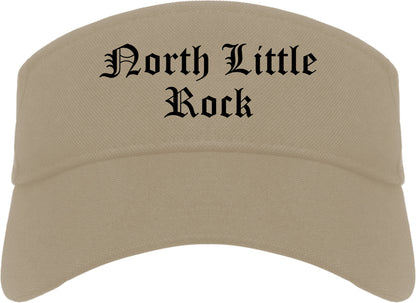 North Little Rock Arkansas AR Old English Mens Visor Cap Hat Khaki