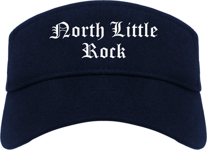 North Little Rock Arkansas AR Old English Mens Visor Cap Hat Navy Blue