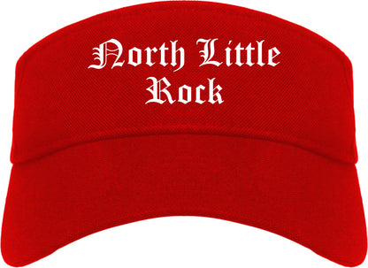 North Little Rock Arkansas AR Old English Mens Visor Cap Hat Red