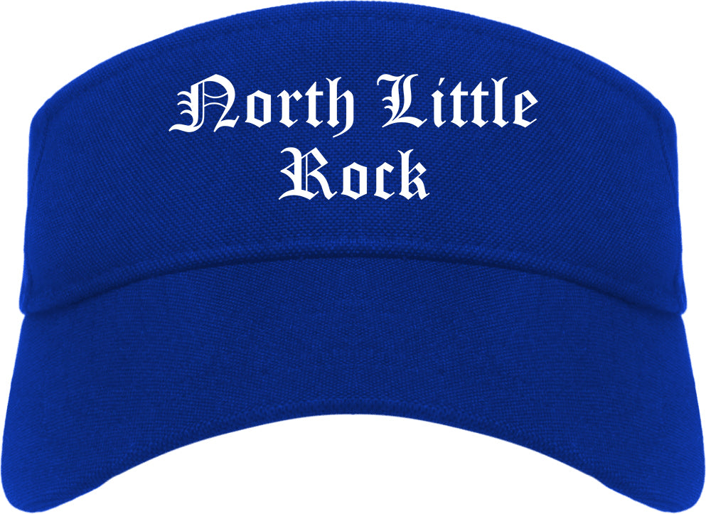 North Little Rock Arkansas AR Old English Mens Visor Cap Hat Royal Blue