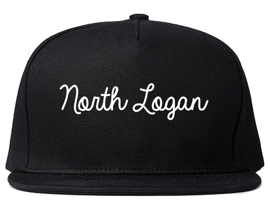 North Logan Utah UT Script Mens Snapback Hat Black