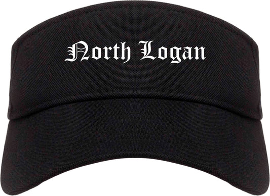North Logan Utah UT Old English Mens Visor Cap Hat Black