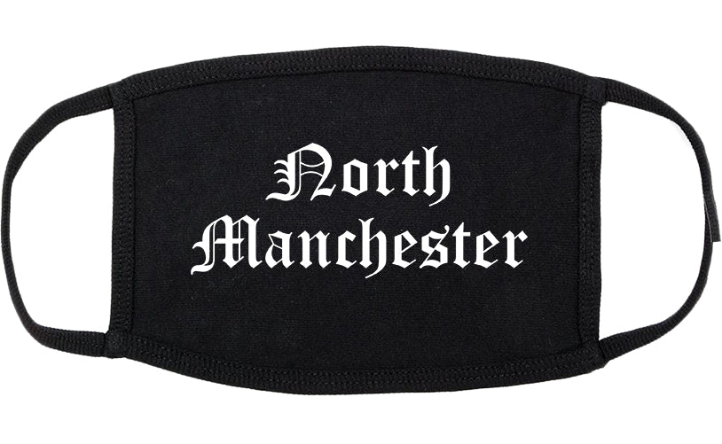 North Manchester Indiana IN Old English Cotton Face Mask Black