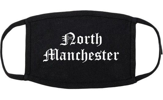 North Manchester Indiana IN Old English Cotton Face Mask Black