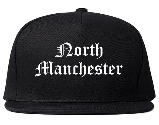 North Manchester Indiana IN Old English Mens Snapback Hat Black