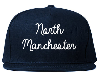 North Manchester Indiana IN Script Mens Snapback Hat Navy Blue