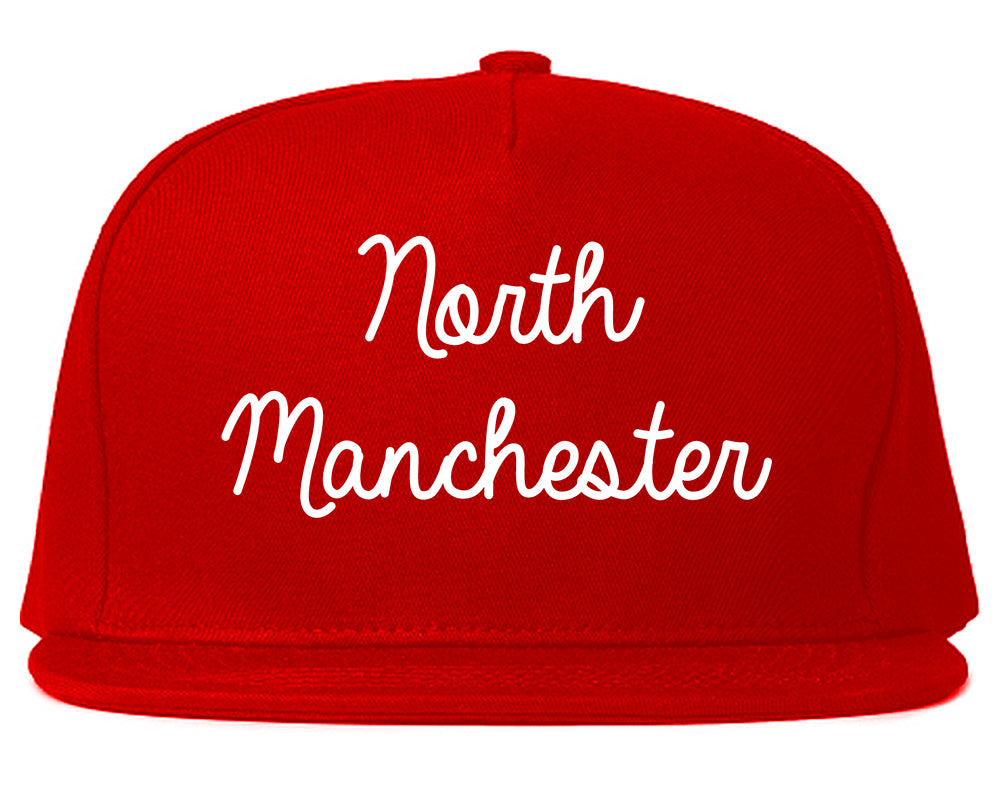 North Manchester Indiana IN Script Mens Snapback Hat Red