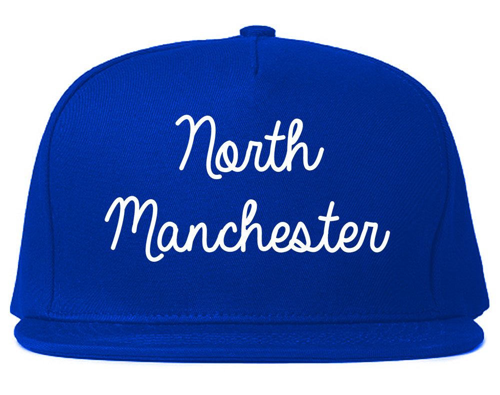 North Manchester Indiana IN Script Mens Snapback Hat Royal Blue