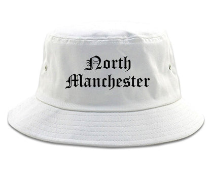North Manchester Indiana IN Old English Mens Bucket Hat White