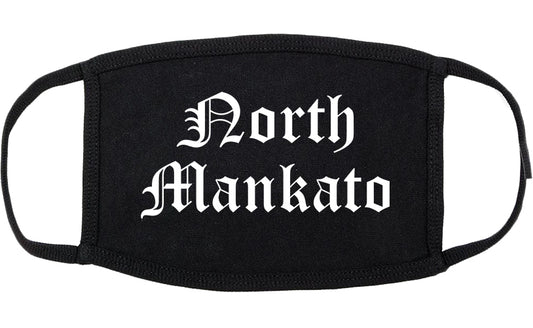 North Mankato Minnesota MN Old English Cotton Face Mask Black