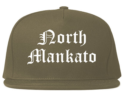 North Mankato Minnesota MN Old English Mens Snapback Hat Grey