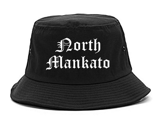 North Mankato Minnesota MN Old English Mens Bucket Hat Black