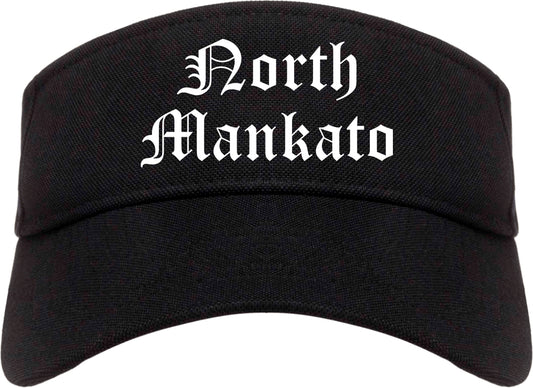 North Mankato Minnesota MN Old English Mens Visor Cap Hat Black