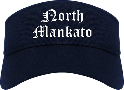 North Mankato Minnesota MN Old English Mens Visor Cap Hat Navy Blue
