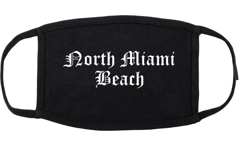 North Miami Beach Florida FL Old English Cotton Face Mask Black