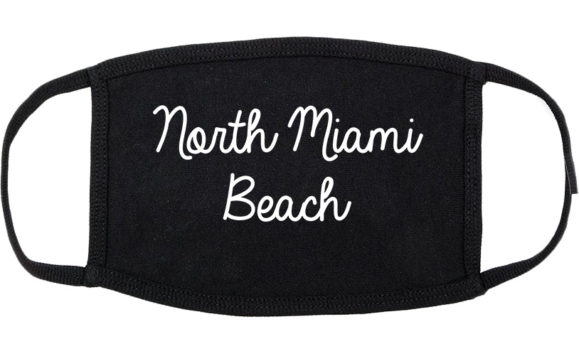 North Miami Beach Florida FL Script Cotton Face Mask Black