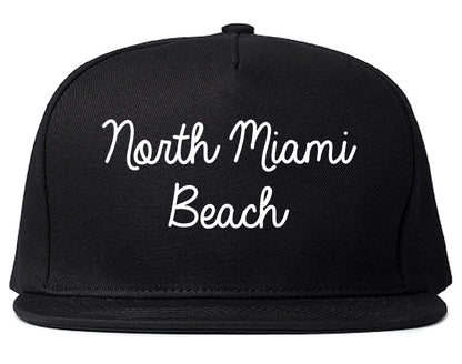 North Miami Beach Florida FL Script Mens Snapback Hat Black