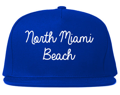 North Miami Beach Florida FL Script Mens Snapback Hat Royal Blue