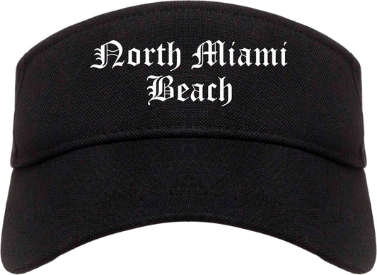 North Miami Beach Florida FL Old English Mens Visor Cap Hat Black