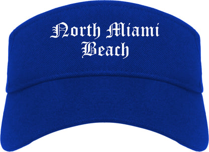 North Miami Beach Florida FL Old English Mens Visor Cap Hat Royal Blue