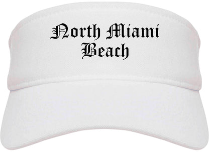 North Miami Beach Florida FL Old English Mens Visor Cap Hat White