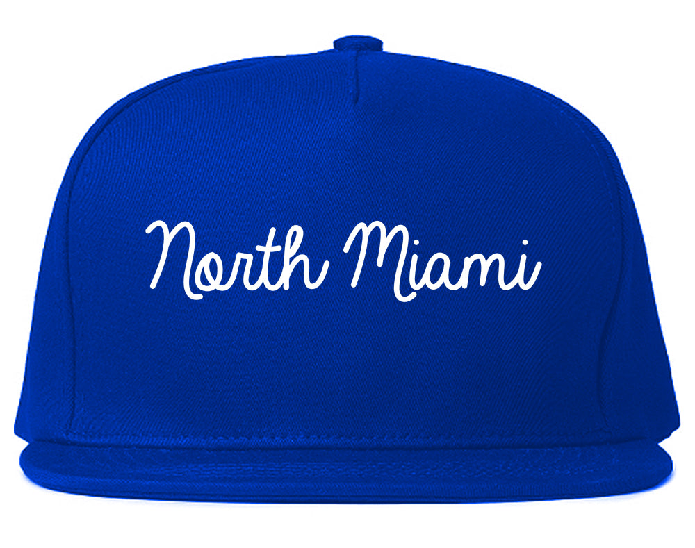 North Miami Florida FL Script Mens Snapback Hat Royal Blue