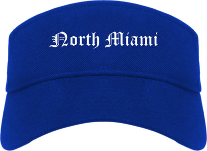 North Miami Florida FL Old English Mens Visor Cap Hat Royal Blue