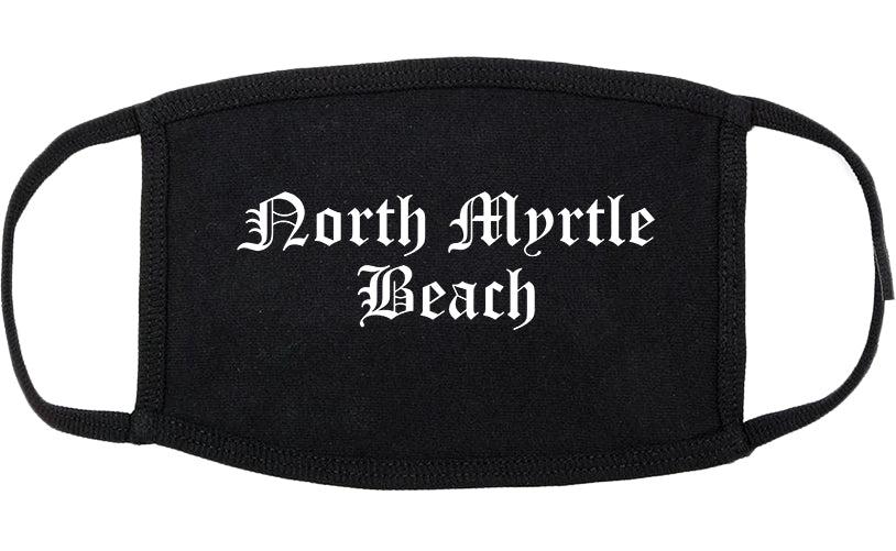 North Myrtle Beach South Carolina SC Old English Cotton Face Mask Black