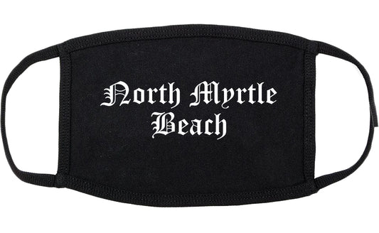 North Myrtle Beach South Carolina SC Old English Cotton Face Mask Black