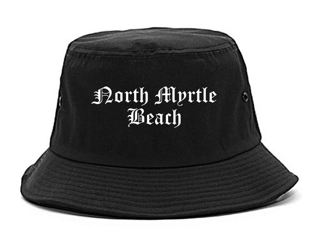 North Myrtle Beach South Carolina SC Old English Mens Bucket Hat Black