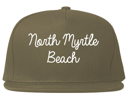 North Myrtle Beach South Carolina SC Script Mens Snapback Hat Grey