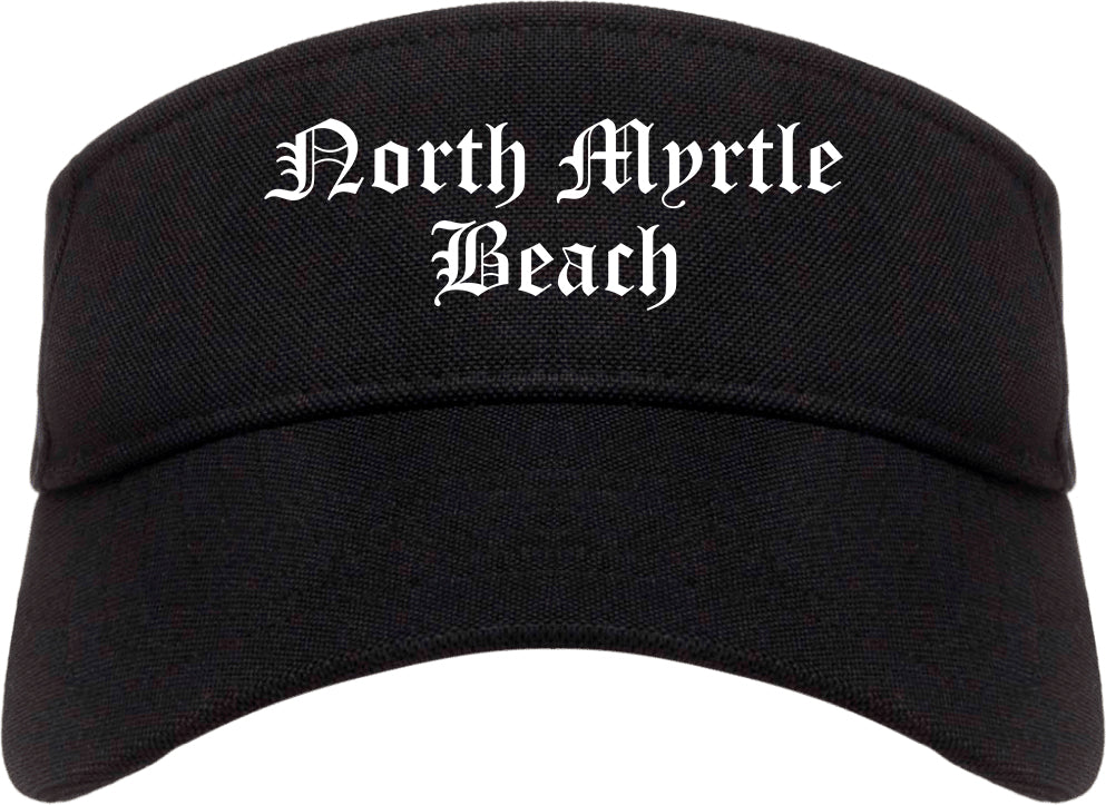 North Myrtle Beach South Carolina SC Old English Mens Visor Cap Hat Black