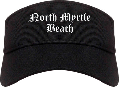 North Myrtle Beach South Carolina SC Old English Mens Visor Cap Hat Black