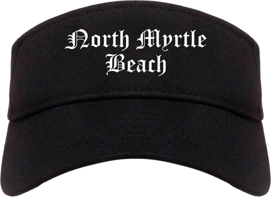 North Myrtle Beach South Carolina SC Old English Mens Visor Cap Hat Black