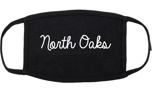 North Oaks Minnesota MN Script Cotton Face Mask Black