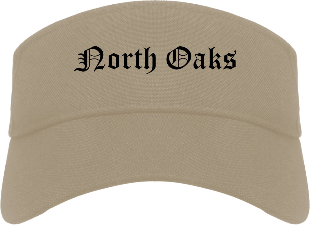 North Oaks Minnesota MN Old English Mens Visor Cap Hat Khaki