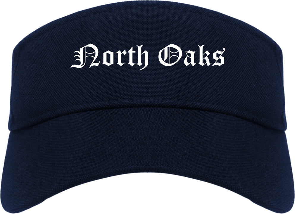 North Oaks Minnesota MN Old English Mens Visor Cap Hat Navy Blue