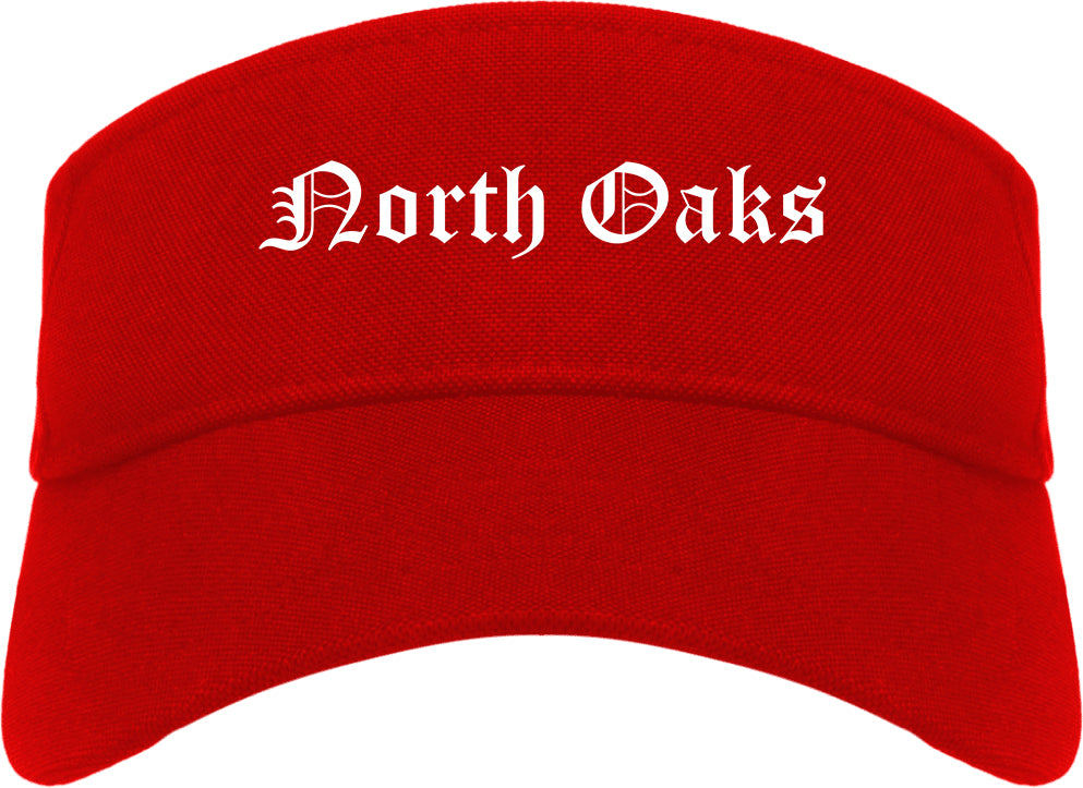 North Oaks Minnesota MN Old English Mens Visor Cap Hat Red