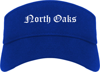 North Oaks Minnesota MN Old English Mens Visor Cap Hat Royal Blue