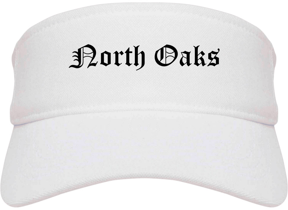 North Oaks Minnesota MN Old English Mens Visor Cap Hat White