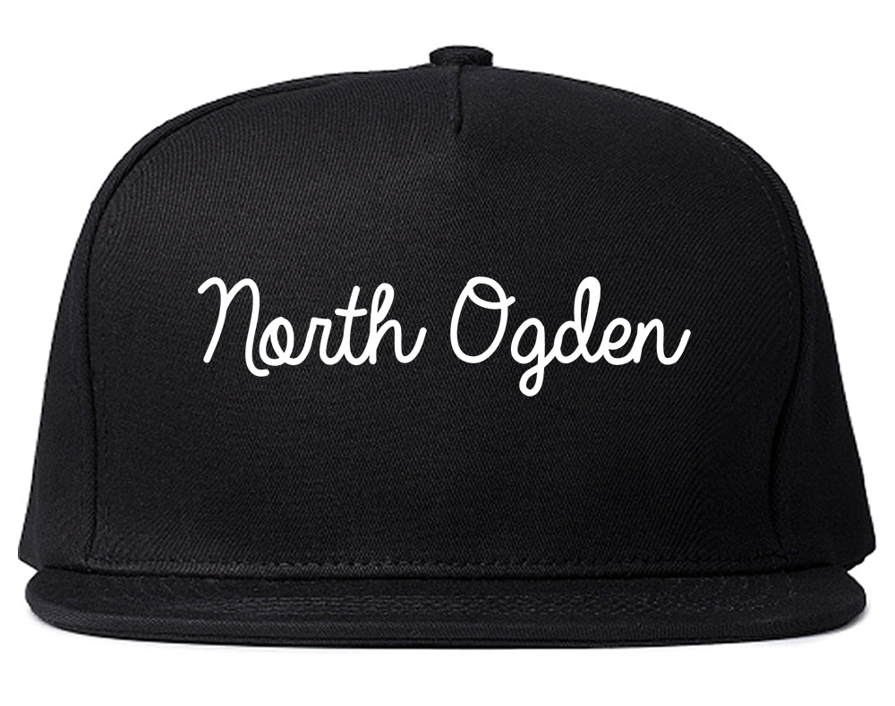 North Ogden Utah UT Script Mens Snapback Hat Black