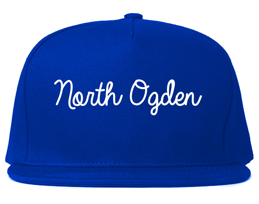 North Ogden Utah UT Script Mens Snapback Hat Royal Blue