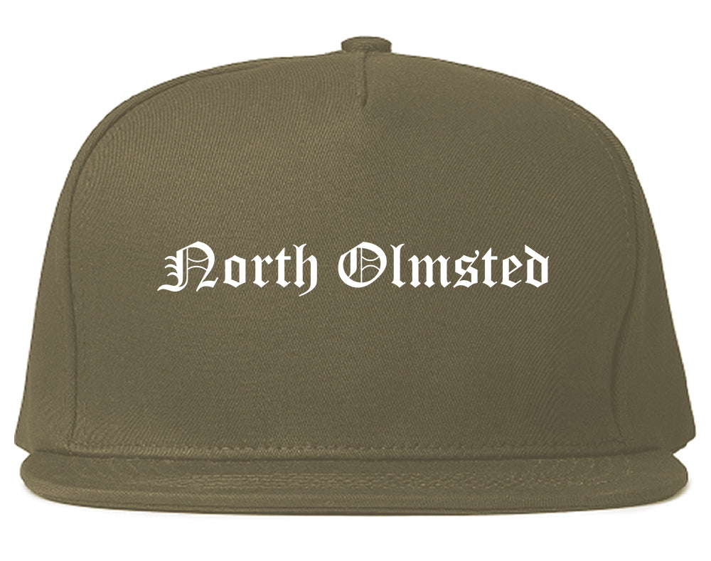 North Olmsted Ohio OH Old English Mens Snapback Hat Grey