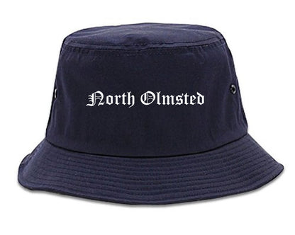 North Olmsted Ohio OH Old English Mens Bucket Hat Navy Blue