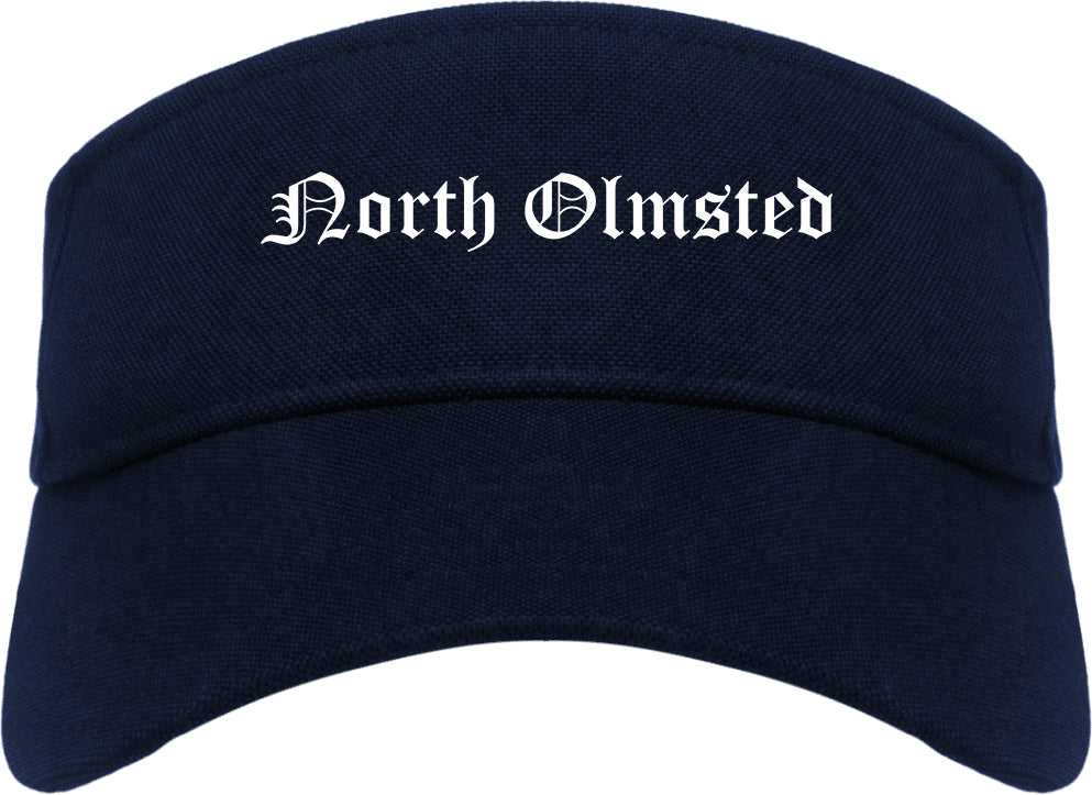 North Olmsted Ohio OH Old English Mens Visor Cap Hat Navy Blue