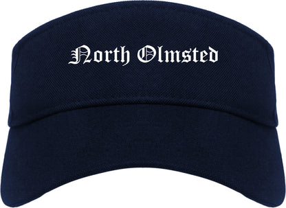 North Olmsted Ohio OH Old English Mens Visor Cap Hat Navy Blue