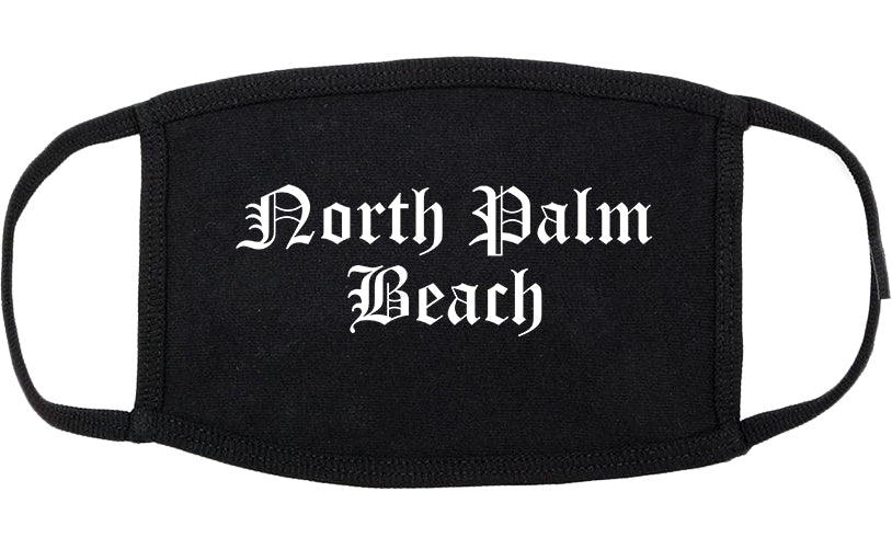 North Palm Beach Florida FL Old English Cotton Face Mask Black