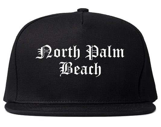North Palm Beach Florida FL Old English Mens Snapback Hat Black
