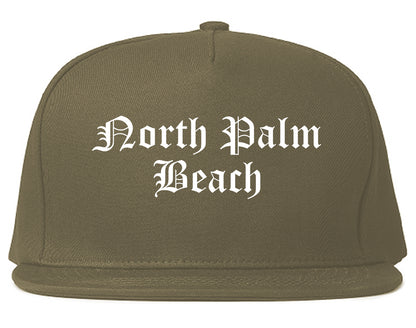 North Palm Beach Florida FL Old English Mens Snapback Hat Grey